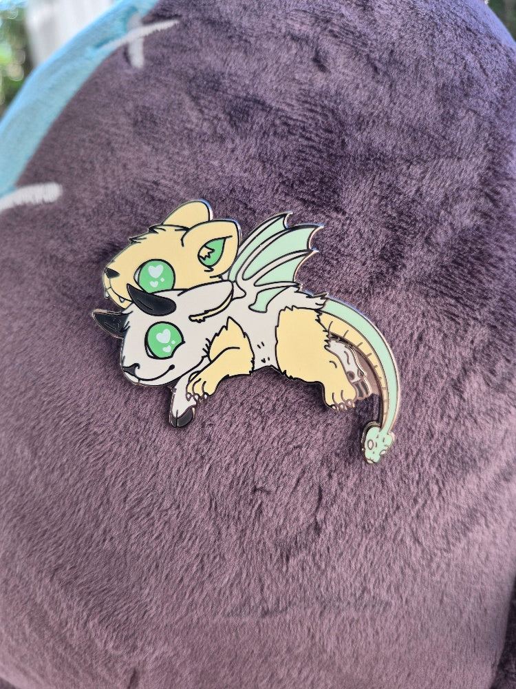 Chimera monster Dnd enamel pin