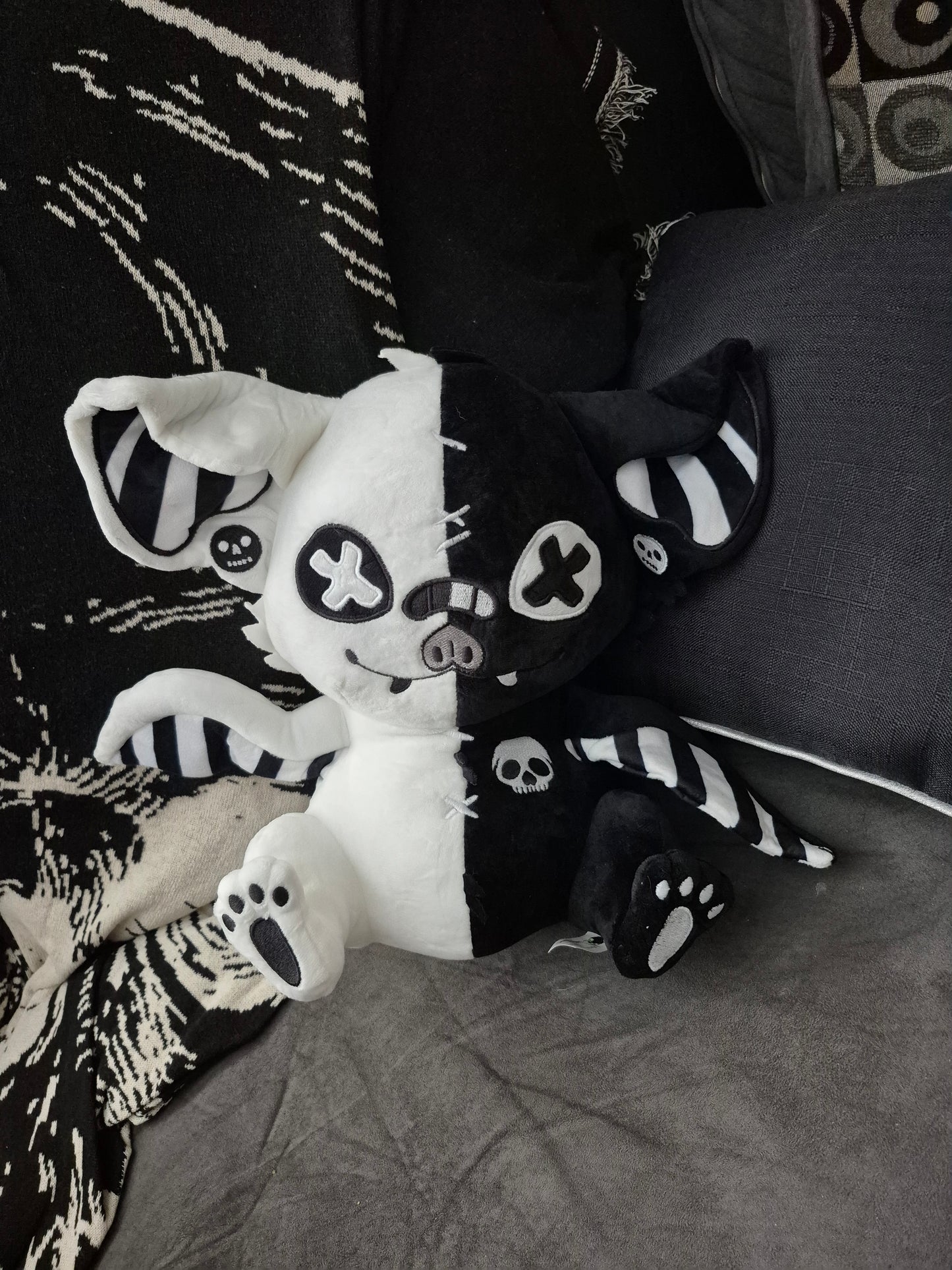 PREORDER ~~~ Anthrax Pastel Goth Bat Plushie