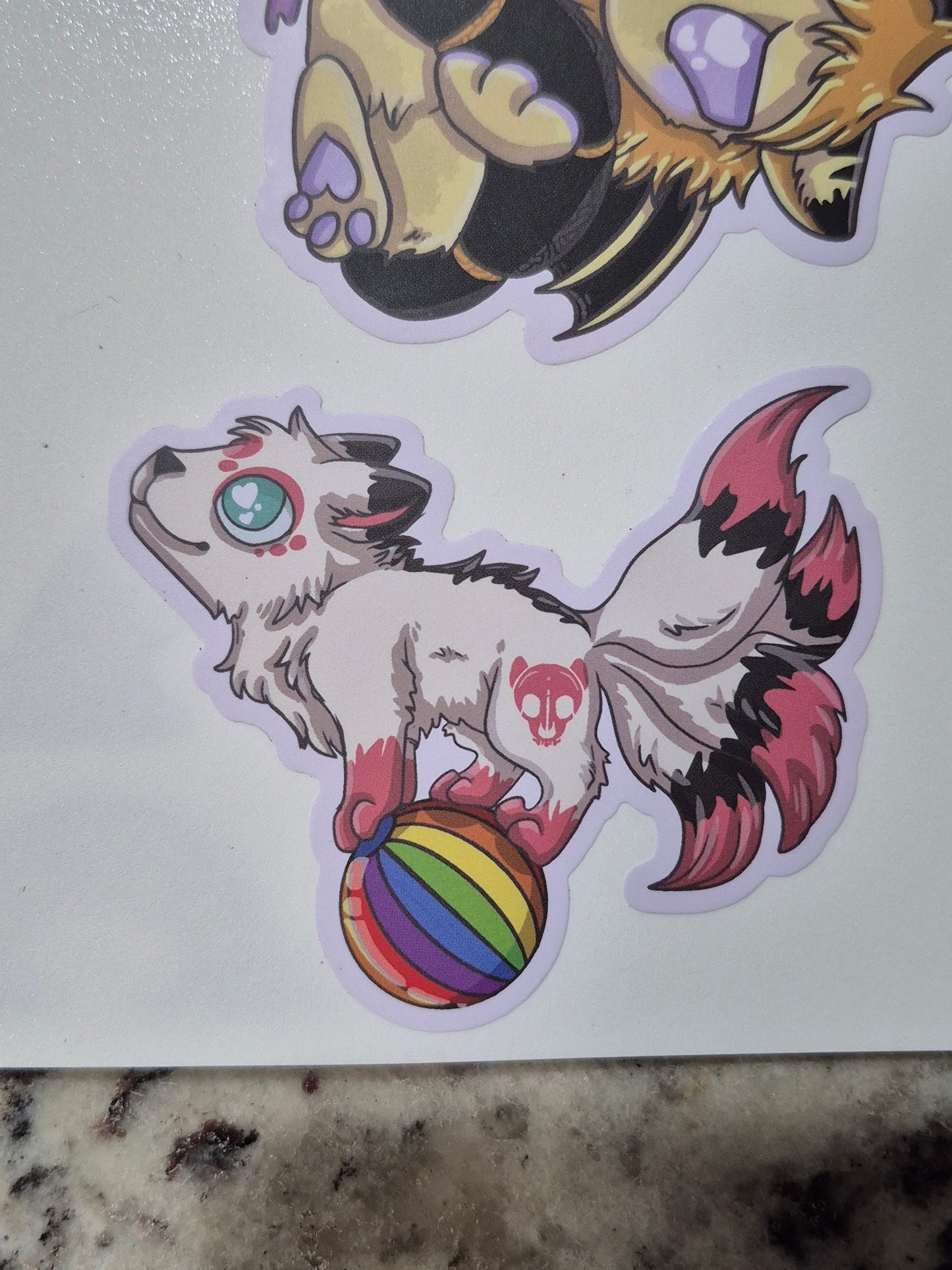 Kitsune Balancing on Circus Ball sticker