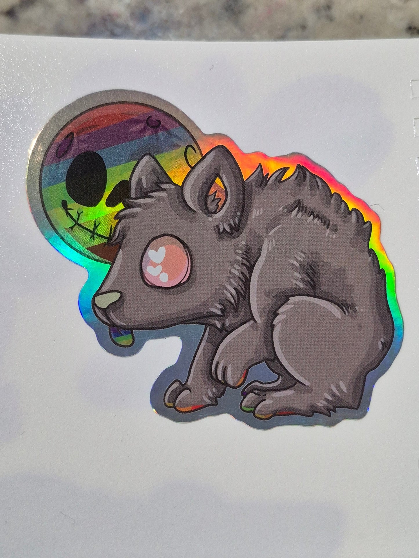 Pride Queerwolf Metallic Colour shift sticker
