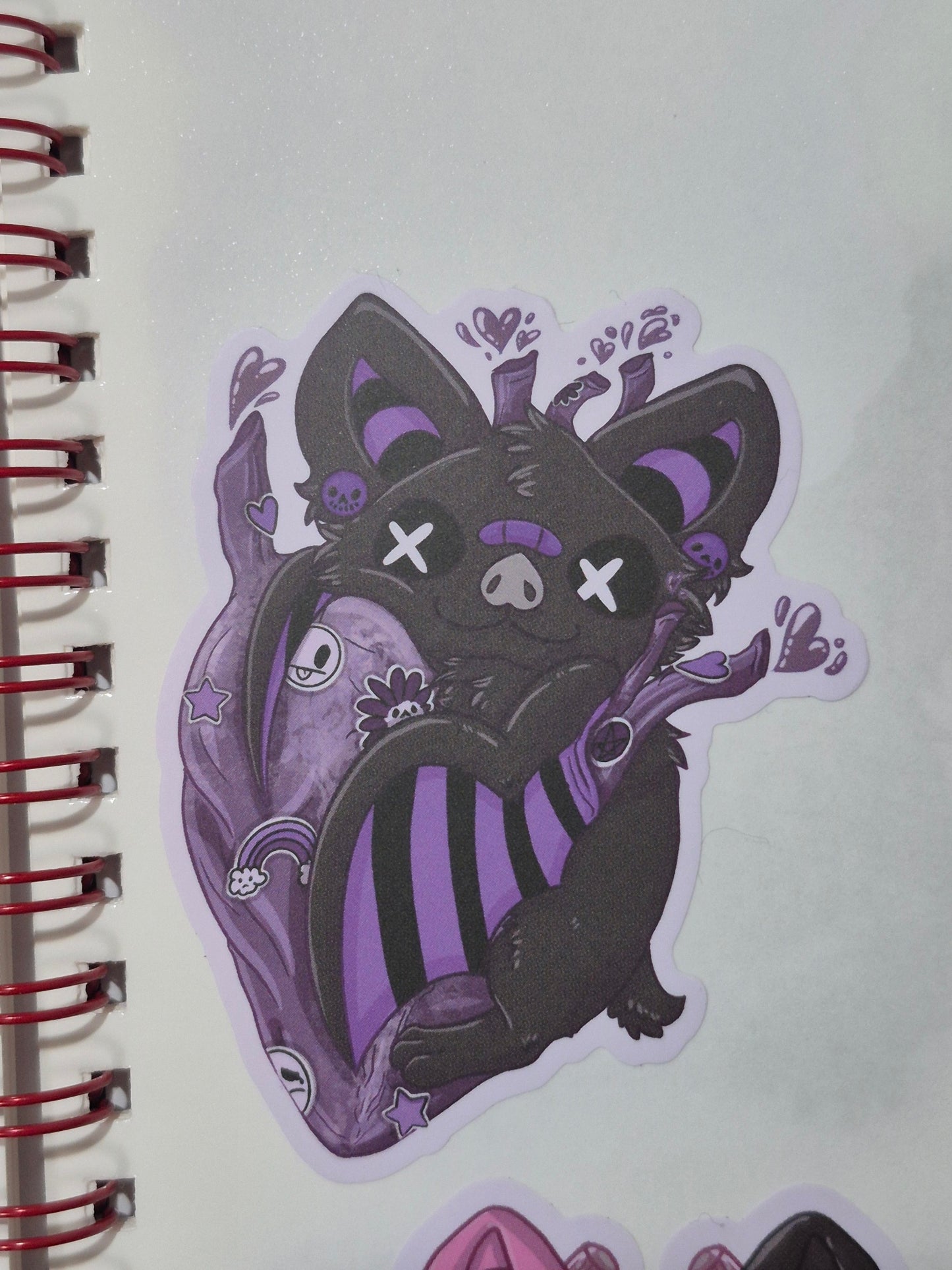 Bruised Abyss bat with Heart Sticker