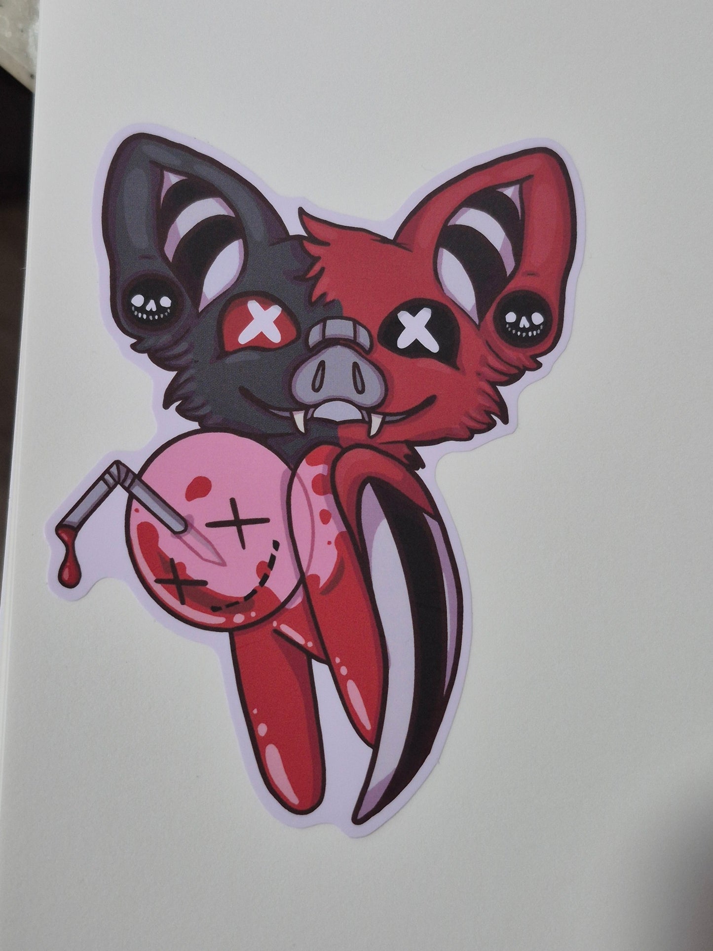 Jekyll bat Drinking Blood Drink Sticker