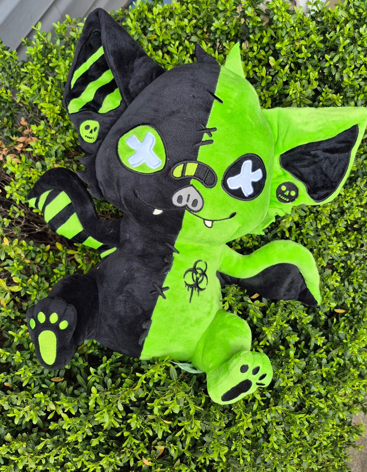 PREORDER ---Biohazard Bat Pastel Goth Bat Plushie
