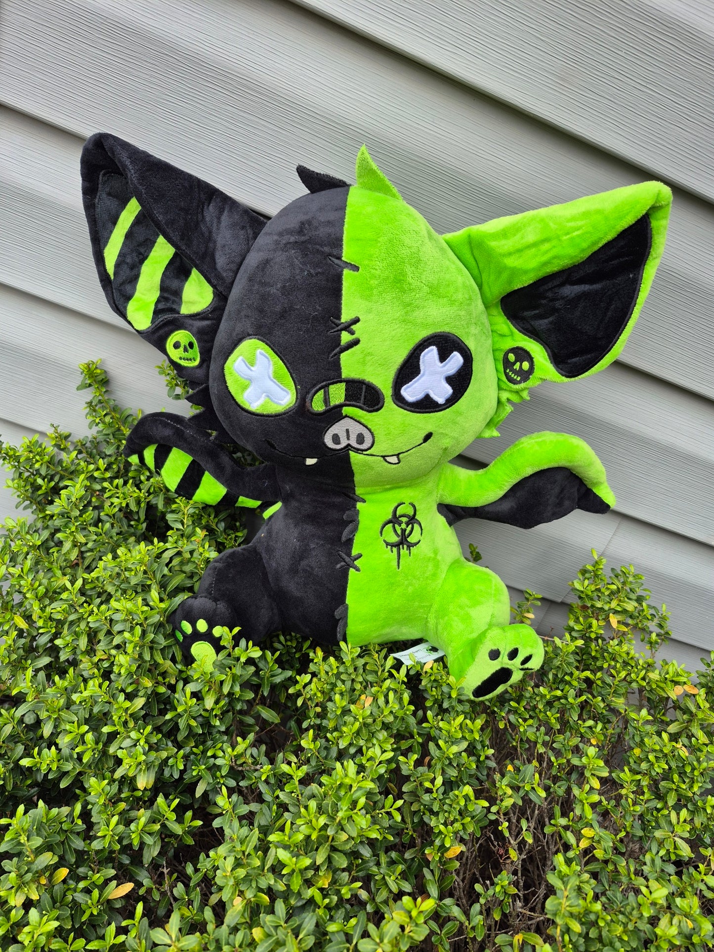 PREORDER ---Biohazard Bat Pastel Goth Bat Plushie