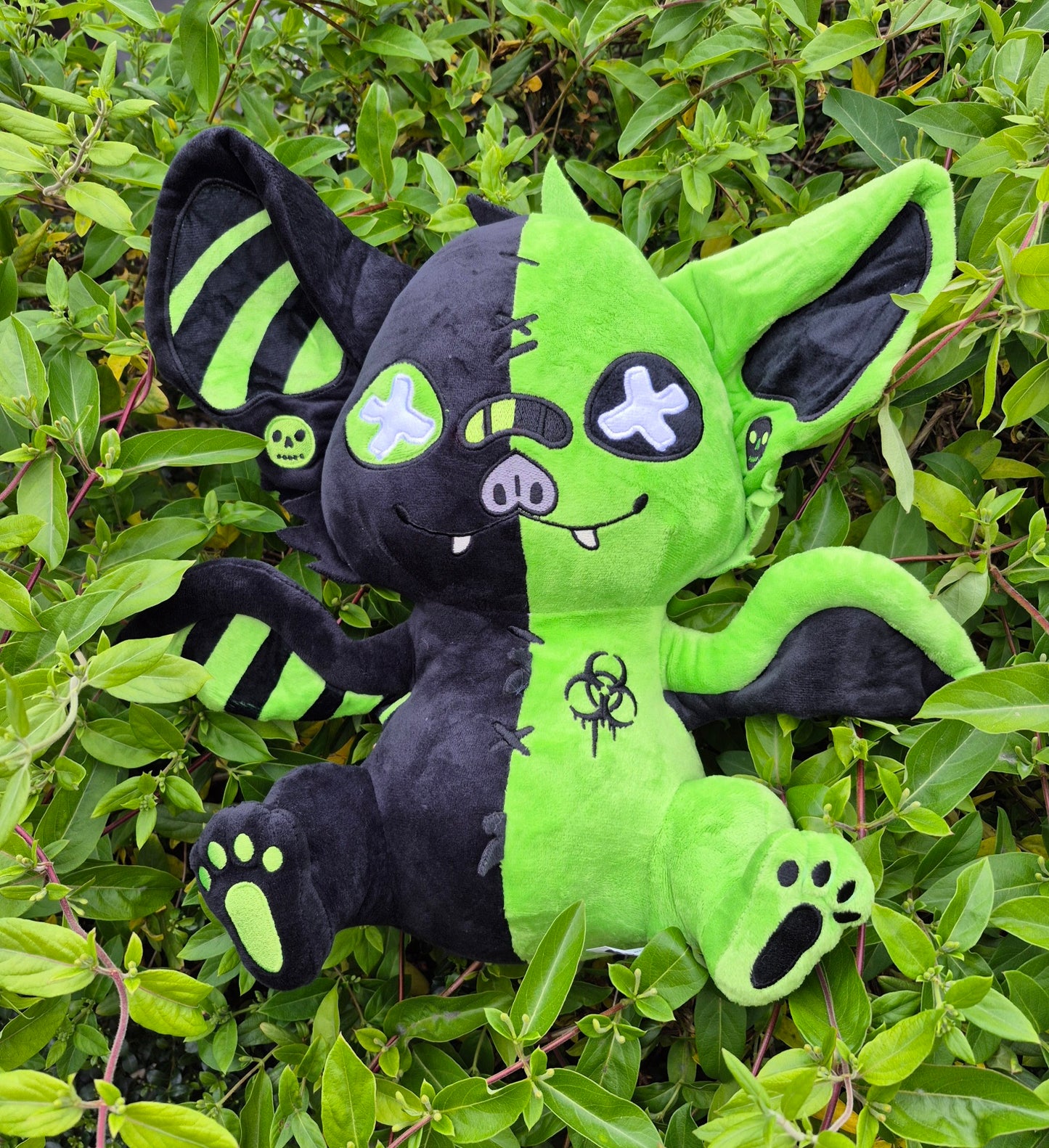 PREORDER ---Biohazard Bat Pastel Goth Bat Plushie