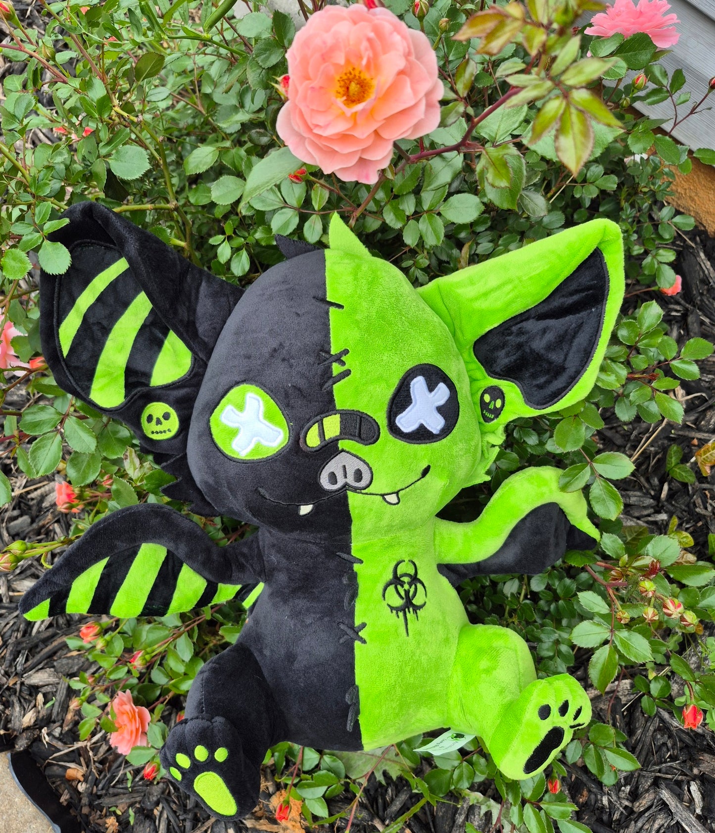 PREORDER ---Biohazard Bat Pastel Goth Bat Plushie