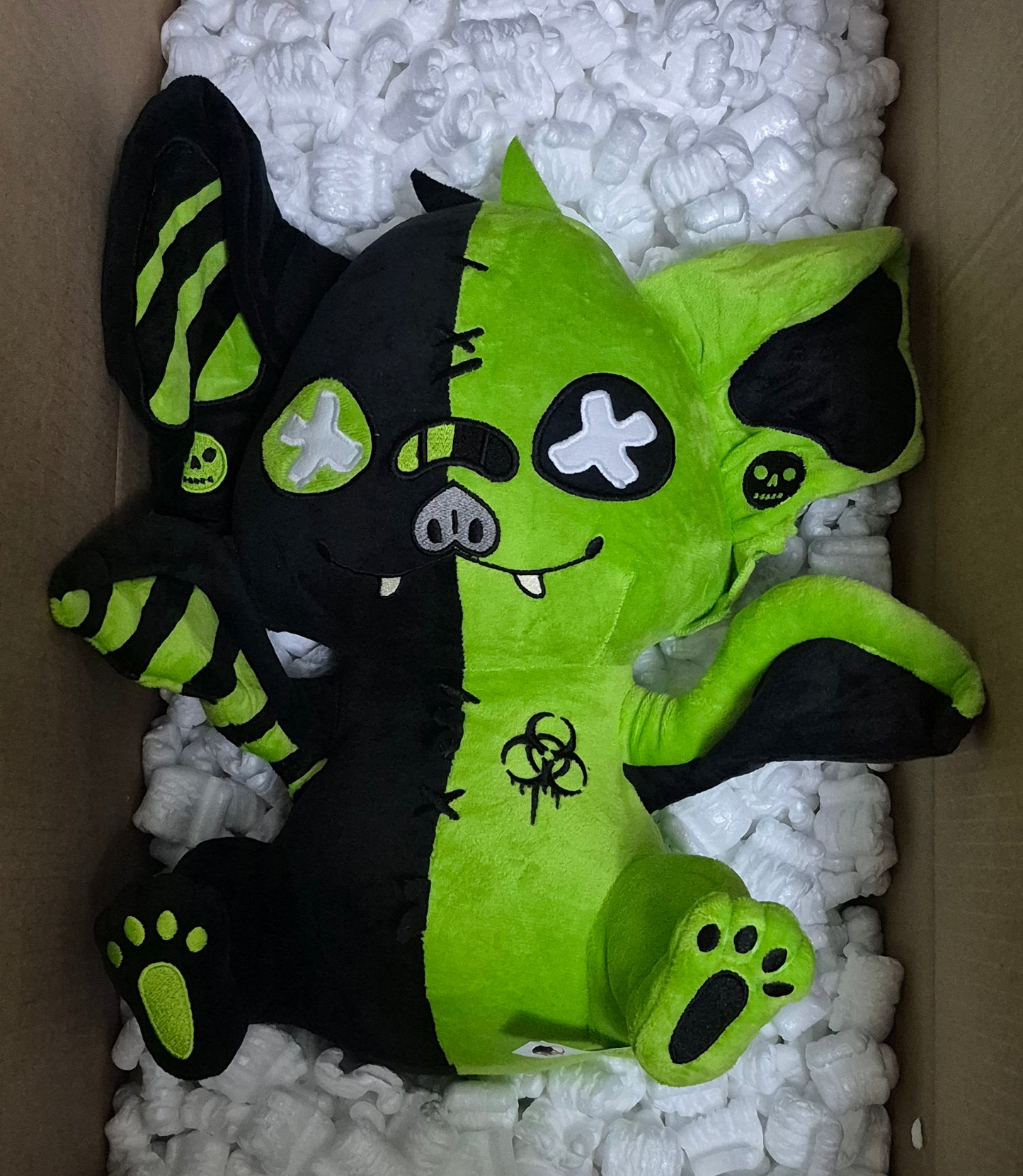PREORDER ---Biohazard Bat Pastel Goth Bat Plushie