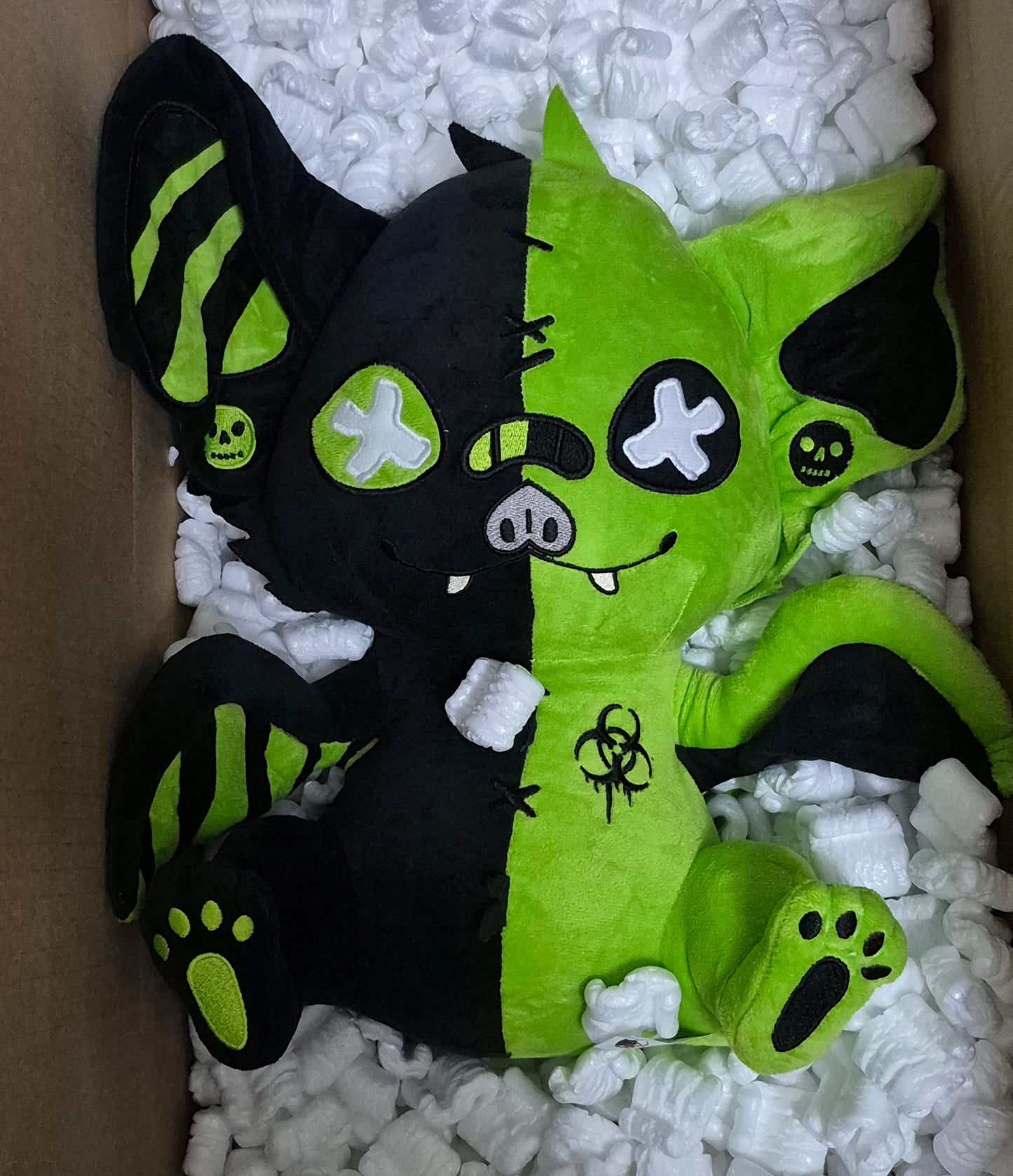 PREORDER ---Biohazard Bat Pastel Goth Bat Plushie