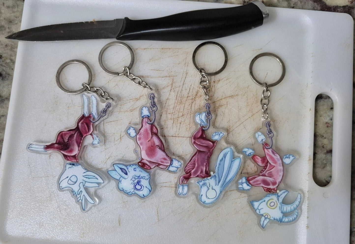 Butcher Shop Keychain Cute Meats Ghost