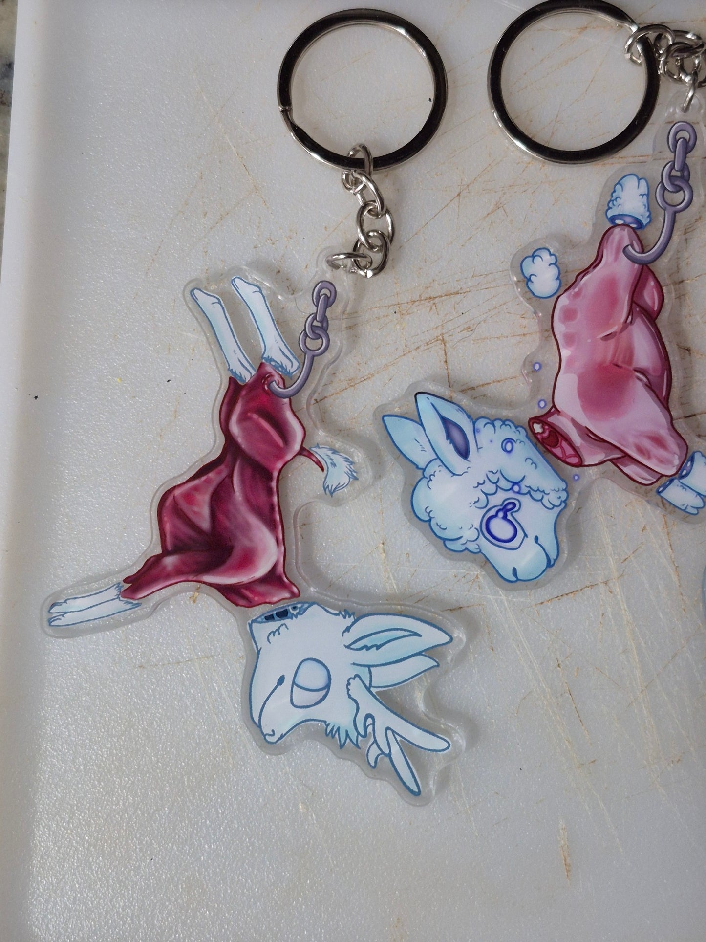 Butcher Shop Keychain Cute Meats Ghost