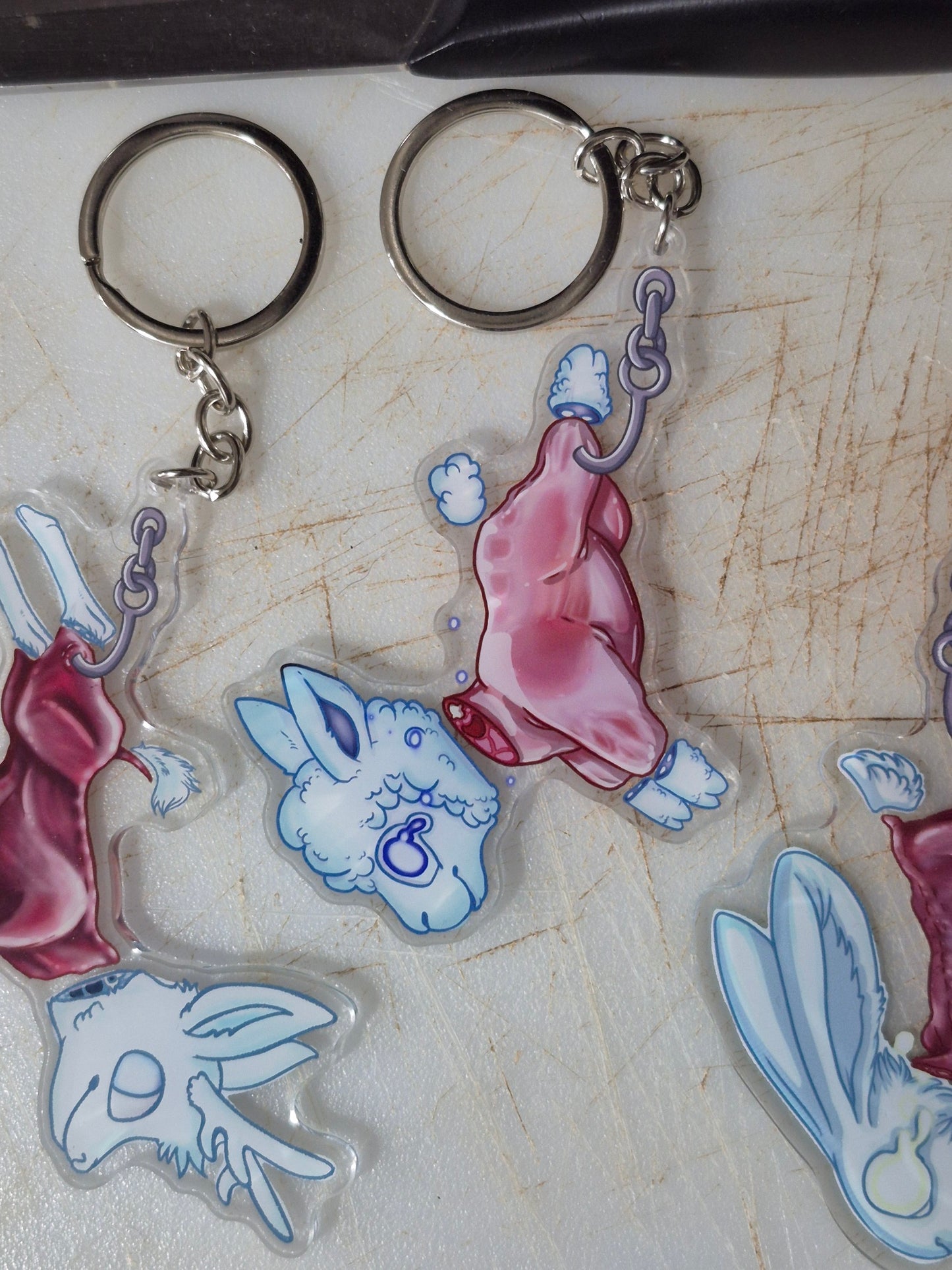 Butcher Shop Keychain Cute Meats Ghost
