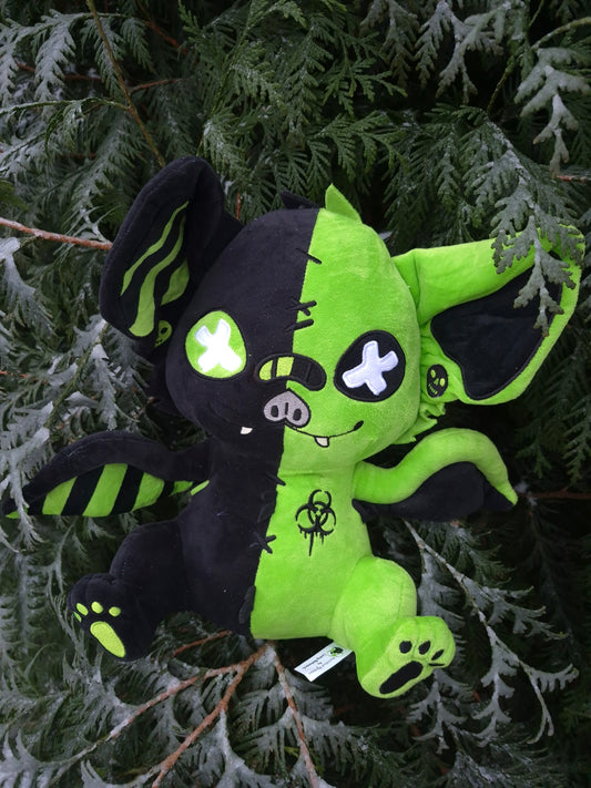 Biohazard Bat Pastel Goth Bat Plushie