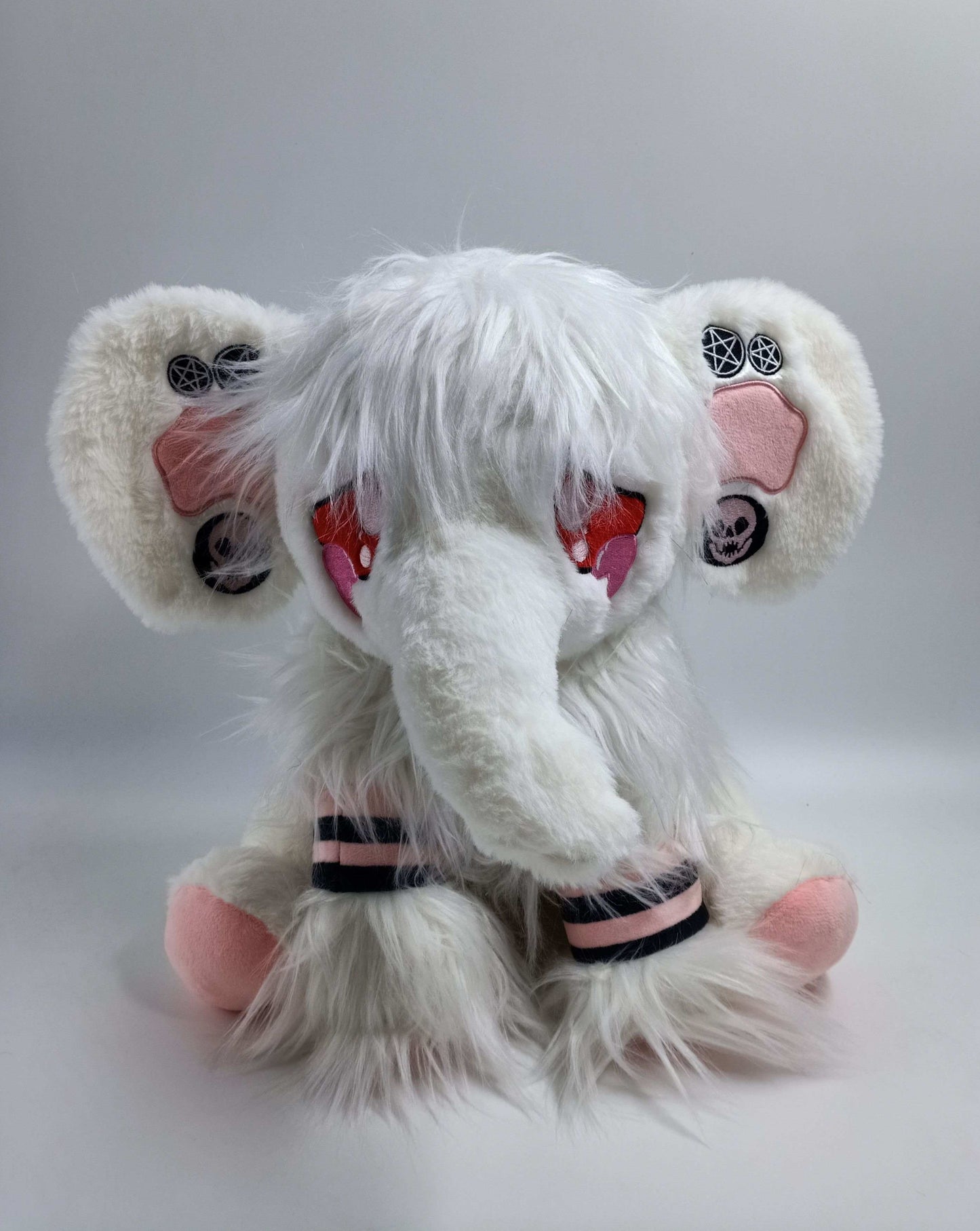 Albino Woolly Mammoth pastel goth plushie