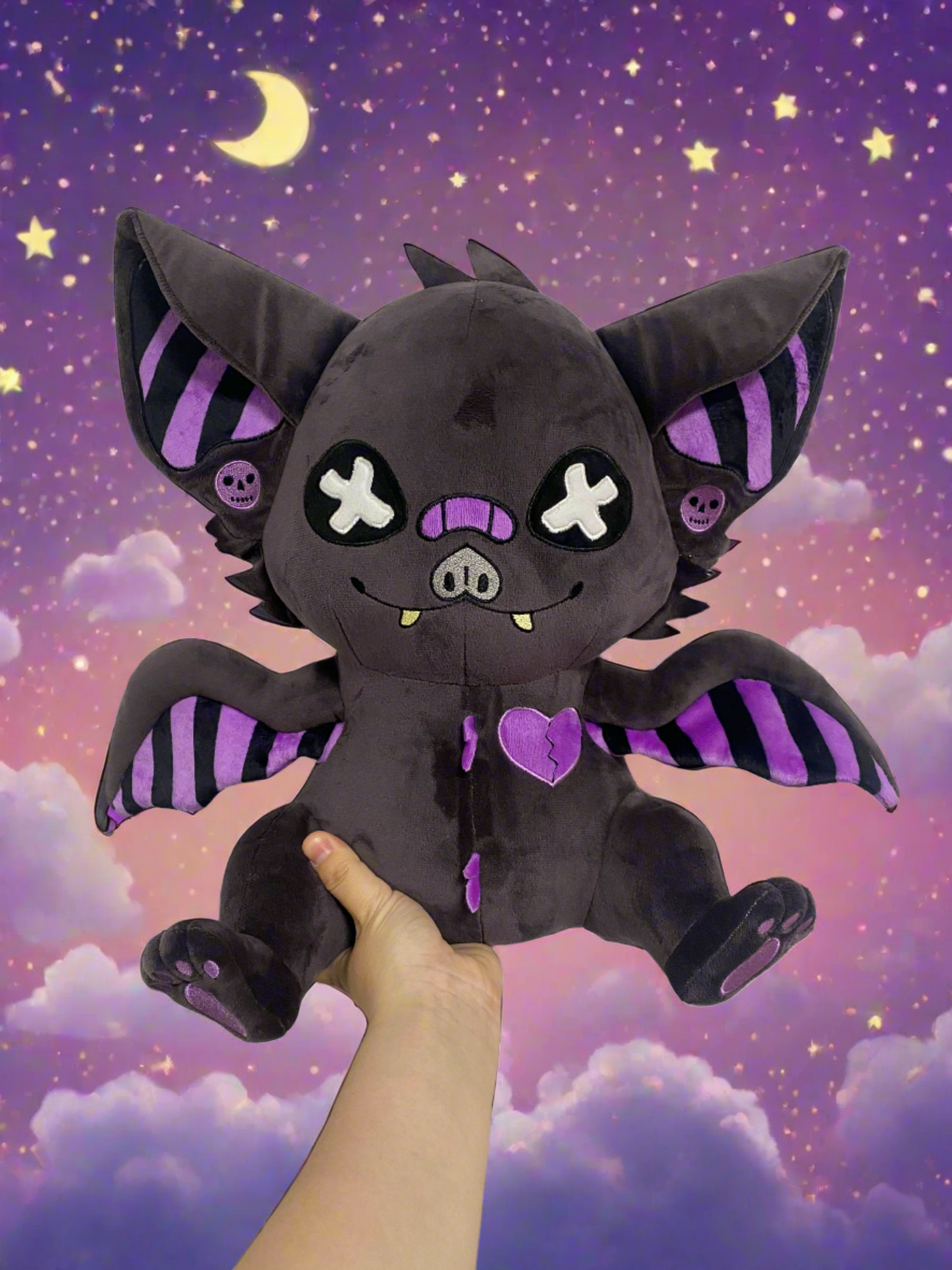 Bruised Abyss Pastel Goth Bat Plushie