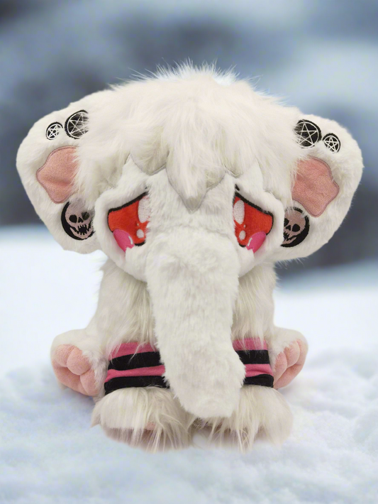Baby Albino Woolly Mammoth pastel goth plushie