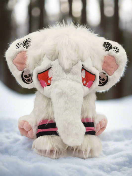 Baby Albino Woolly Mammoth pastel goth plushie