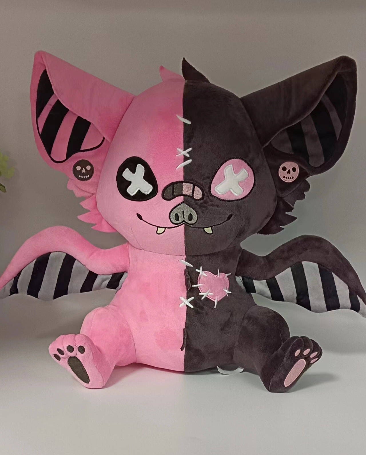 Rose Reaper Pastel Goth Bat Plushie