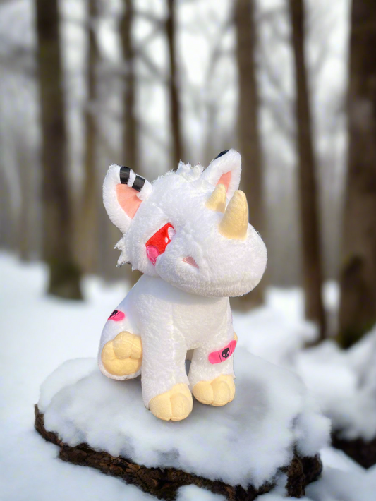 Albino Woolly Rhino pastel goth plushie