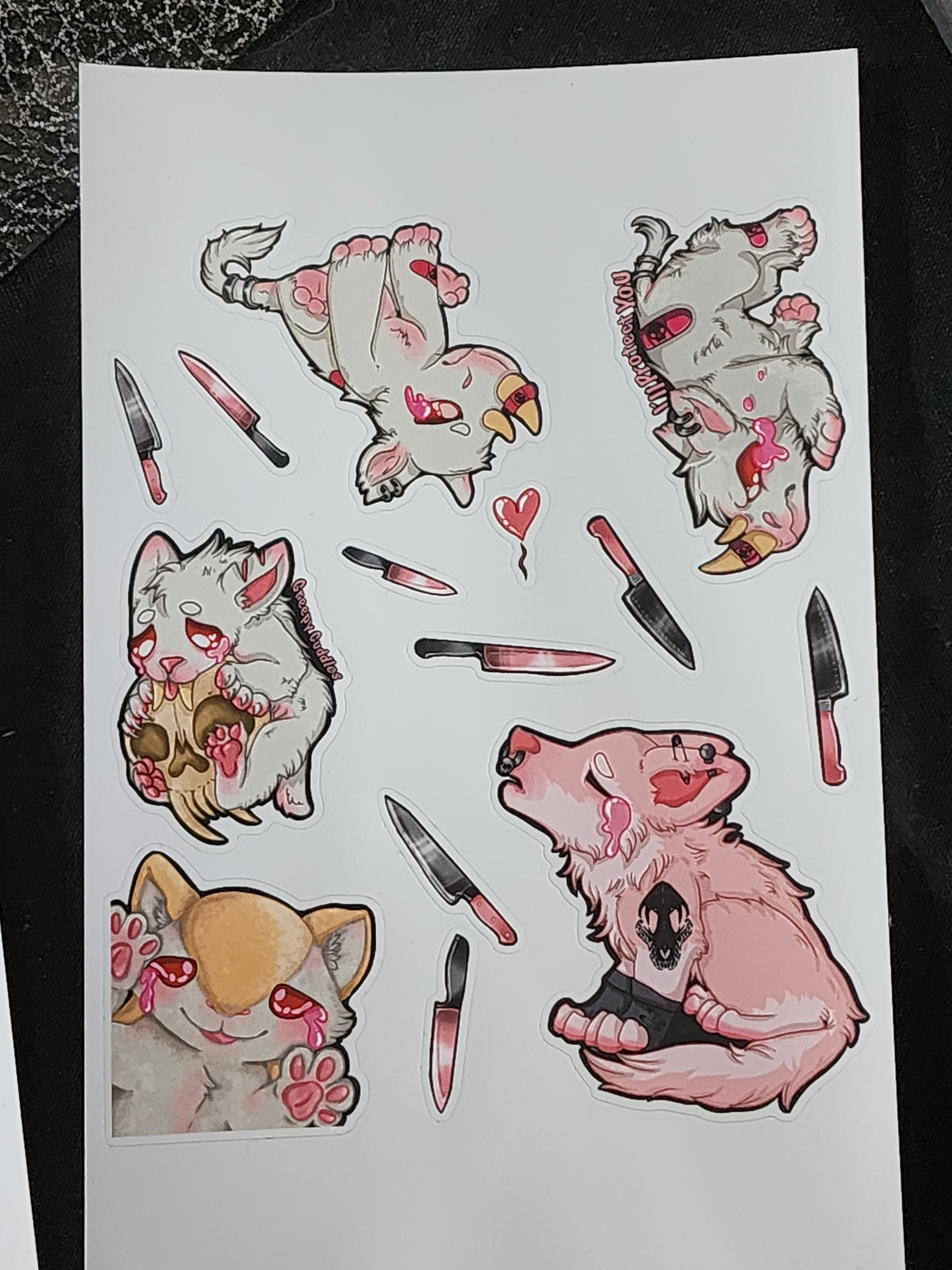 Exticnt Sticker Extinct Mammals sticker sheet Dire wolf – Perished Plushies