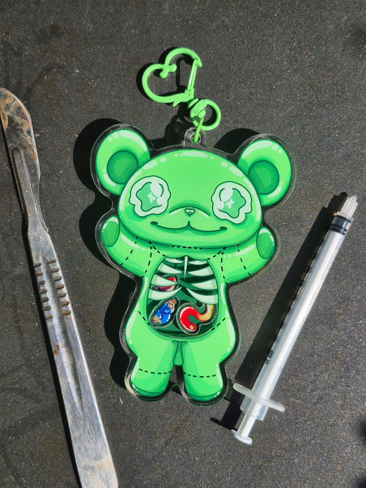 Gummy Bear Dissection Shaker Keychain