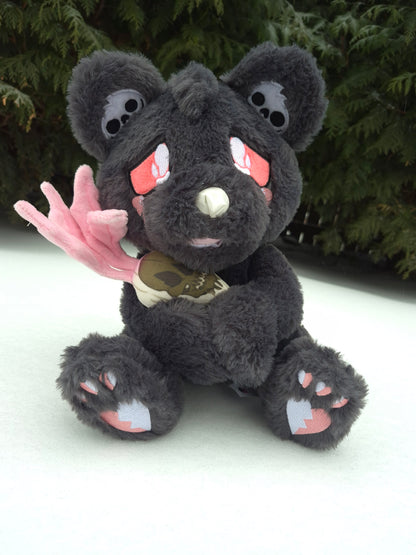 Paste Goth Cave Bear Plushie + Magnetic Root plush