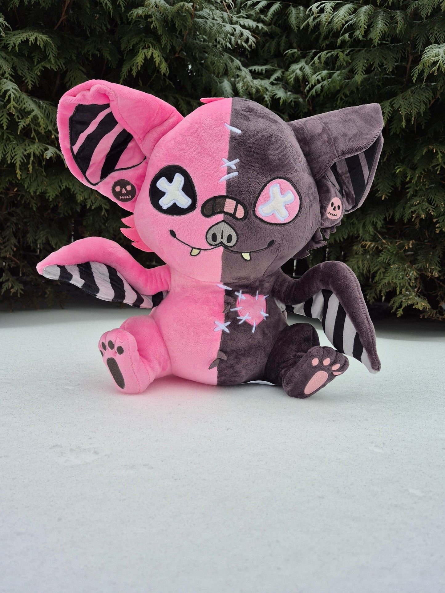 Rose Reaper Pastel Goth Bat Plushie