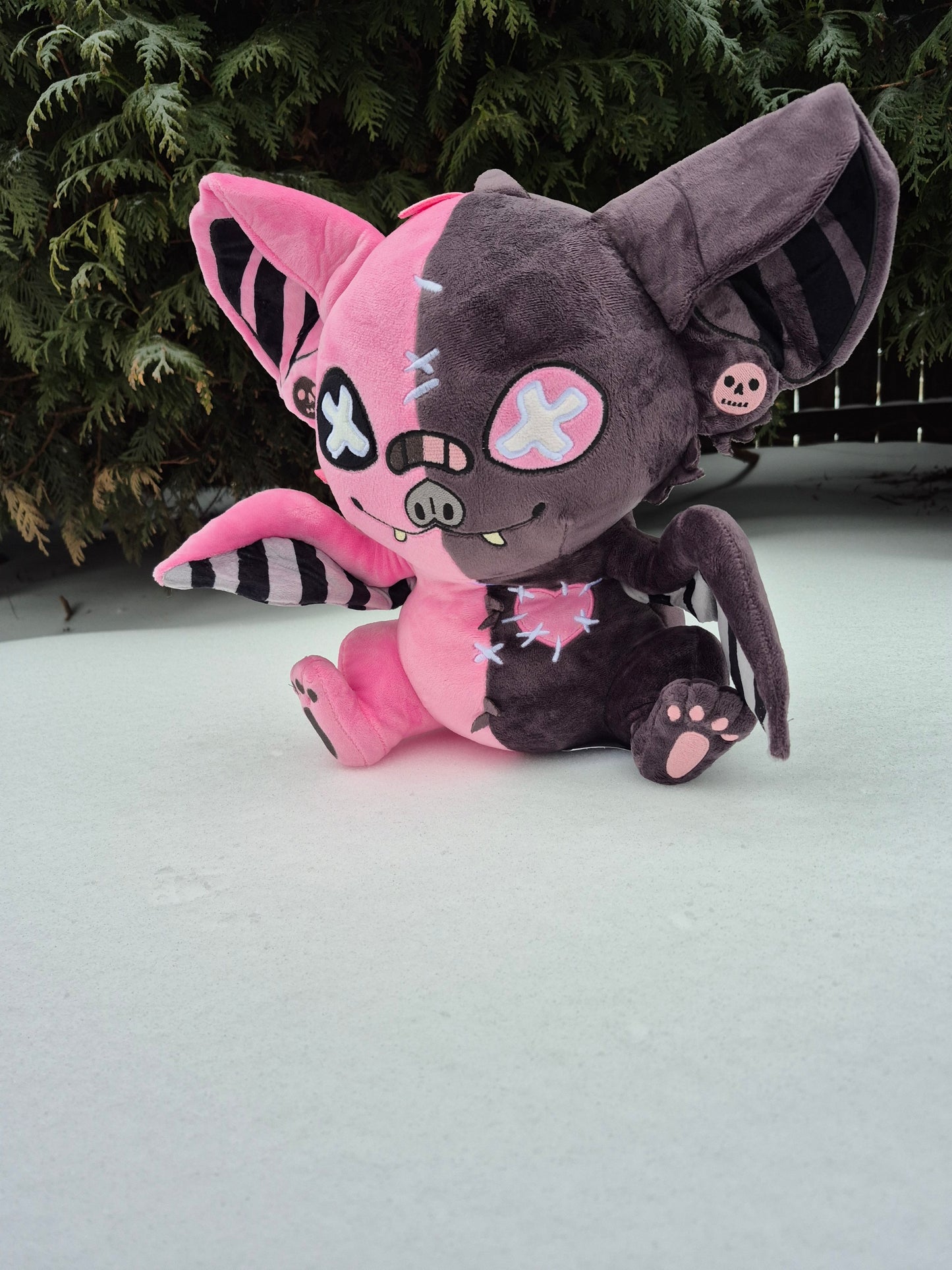 Rose Reaper Pastel Goth Bat Plushie