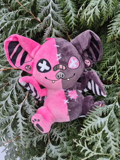 Rose Reaper Pastel Goth Bat Plushie