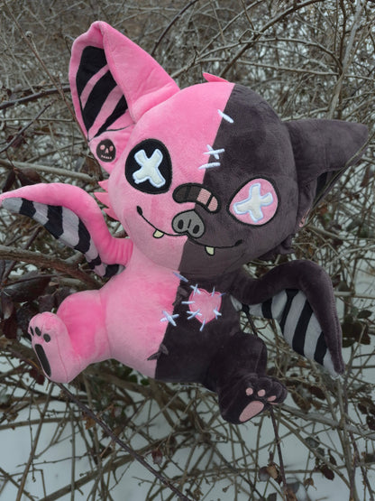 Rose Reaper Pastel Goth Bat Plushie