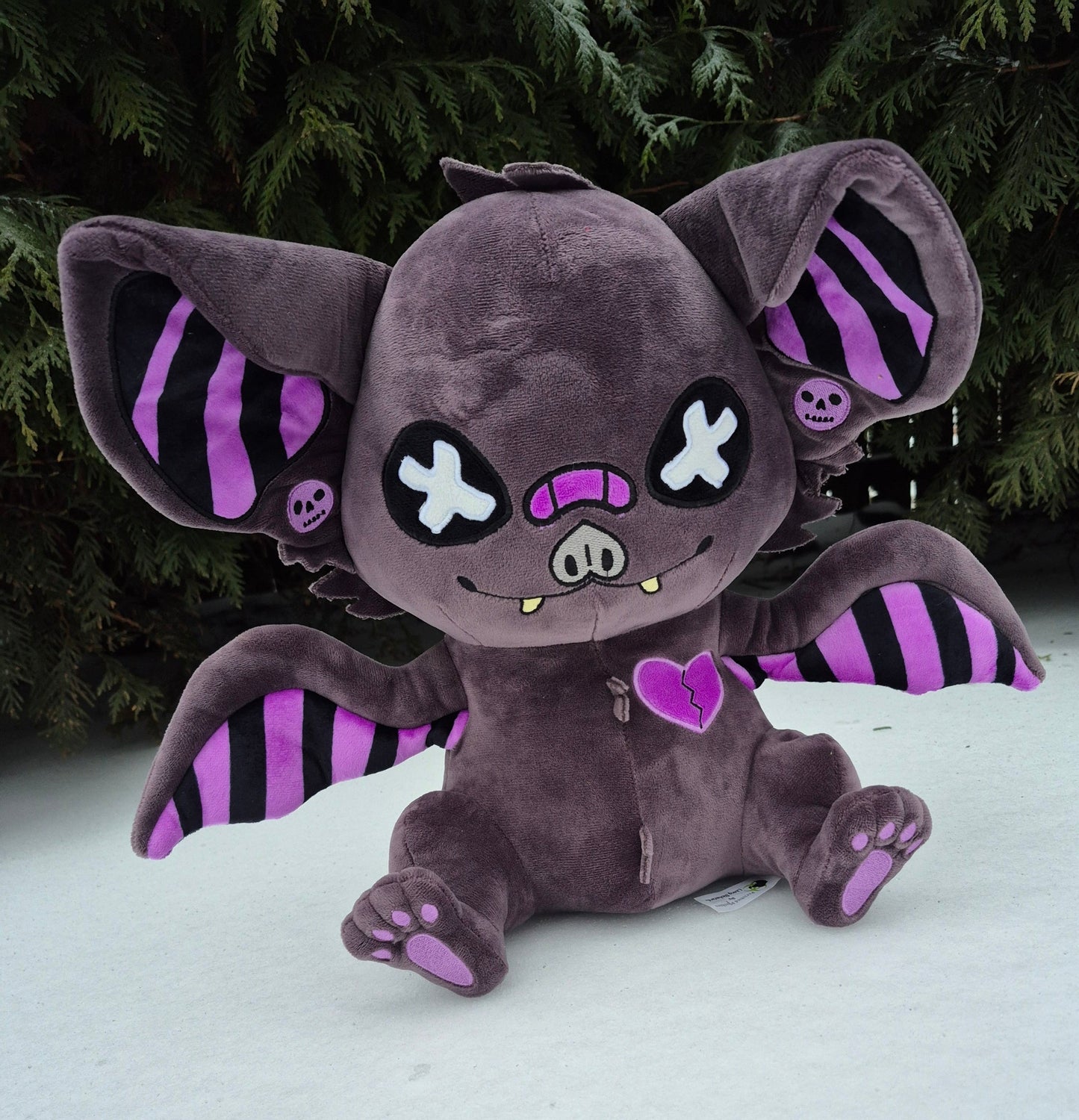 Bruised Abyss Pastel Goth Bat Plushie