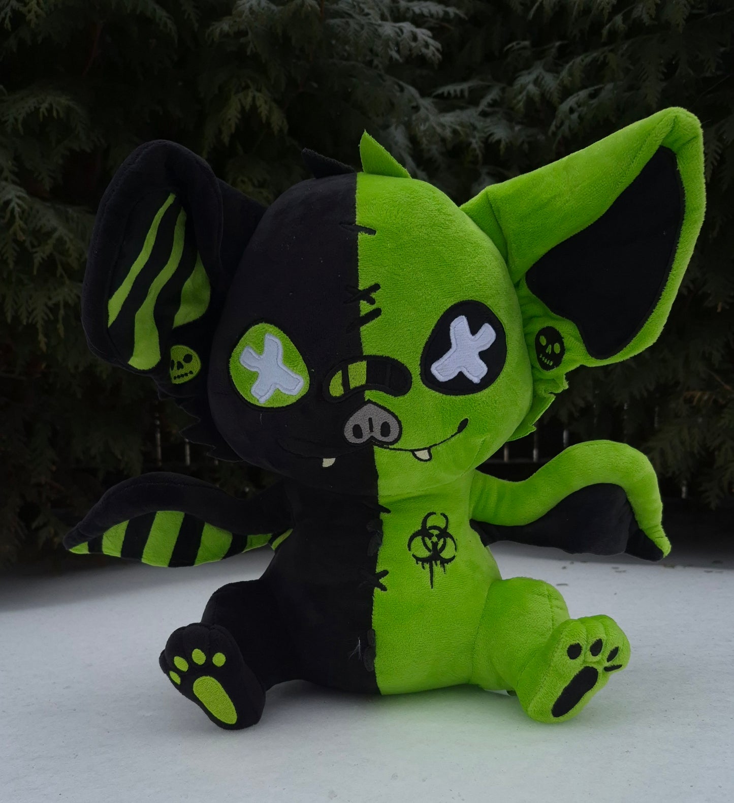 Biohazard Bat Pastel Goth Bat Plushie