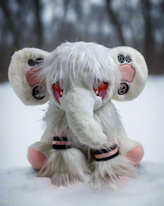 Albino Woolly Mammoth pastel goth plushie