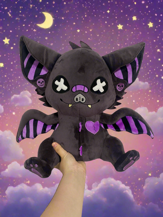 Bruised Abyss Pastel Goth Bat Plushie-- PREORDER