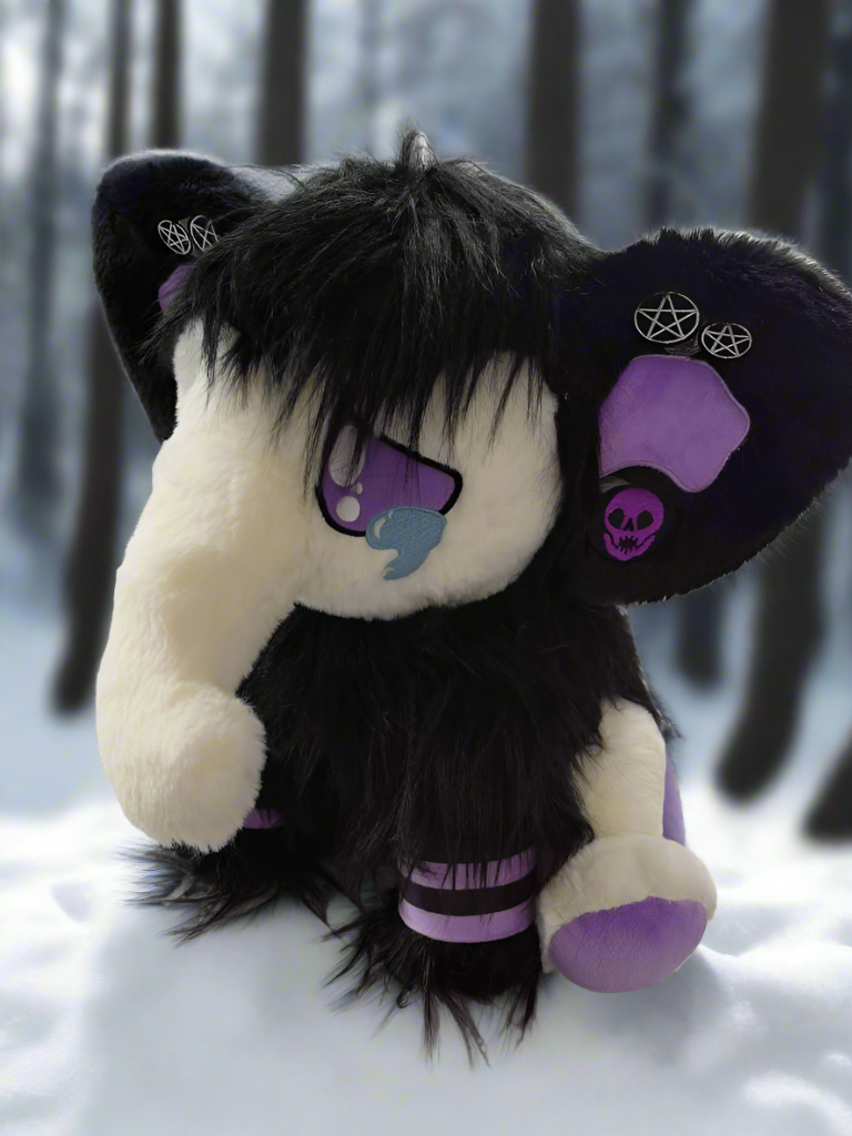 Obsidian Woolly Mammoth pastel goth plushie LIMITED EDITION