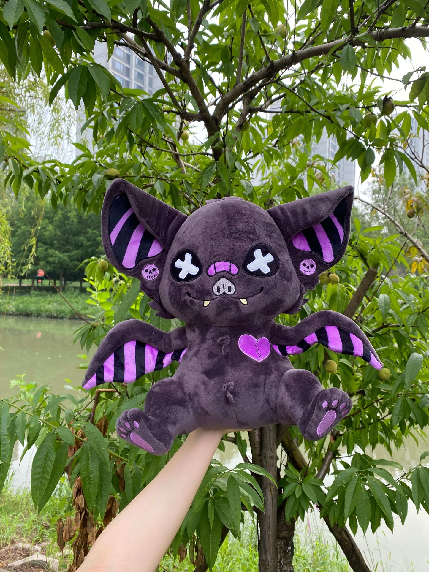 Bruised Abyss Pastel Goth Bat Plushie-- PREORDER