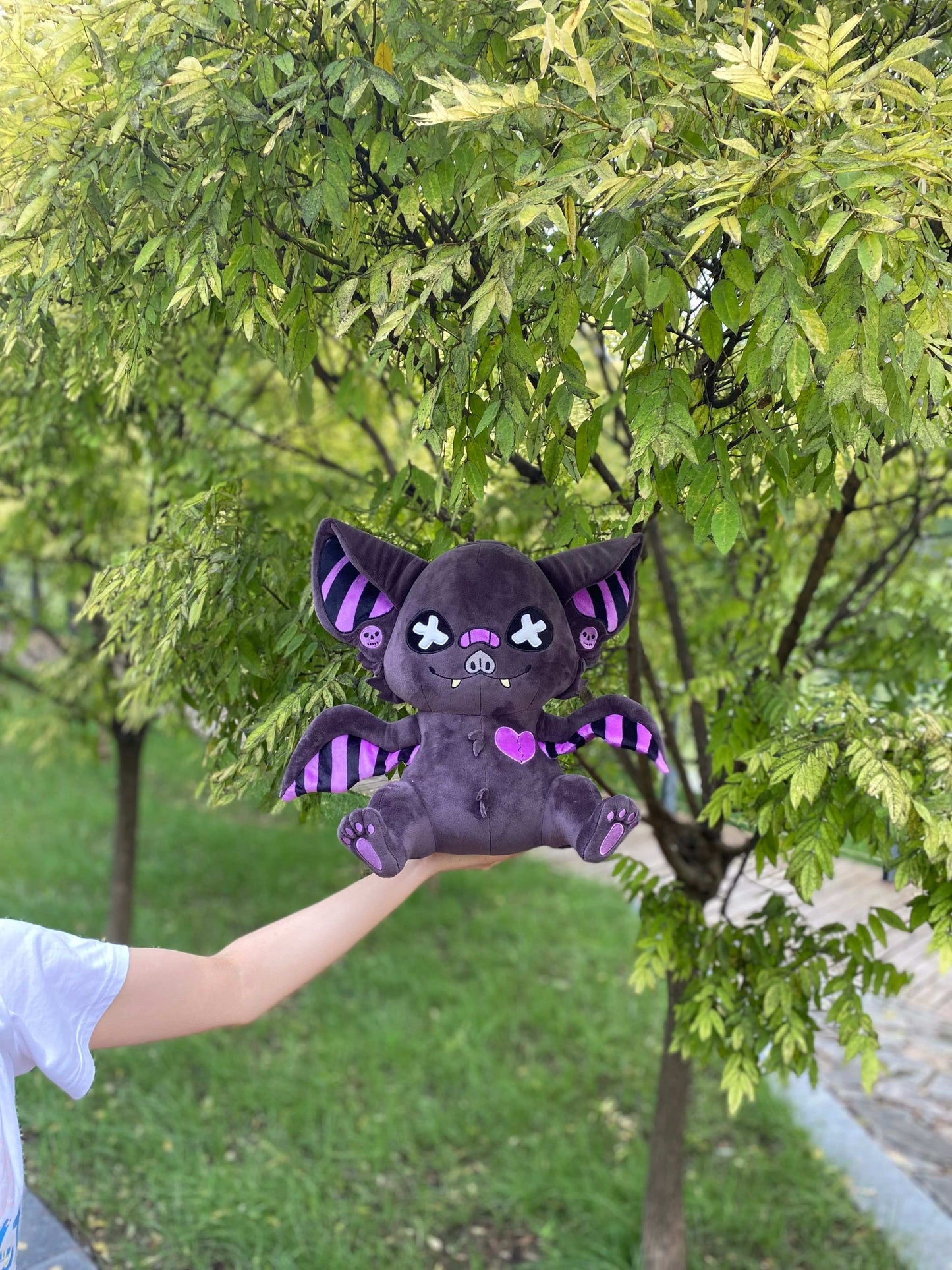 Bruised Abyss Pastel Goth Bat Plushie-- PREORDER