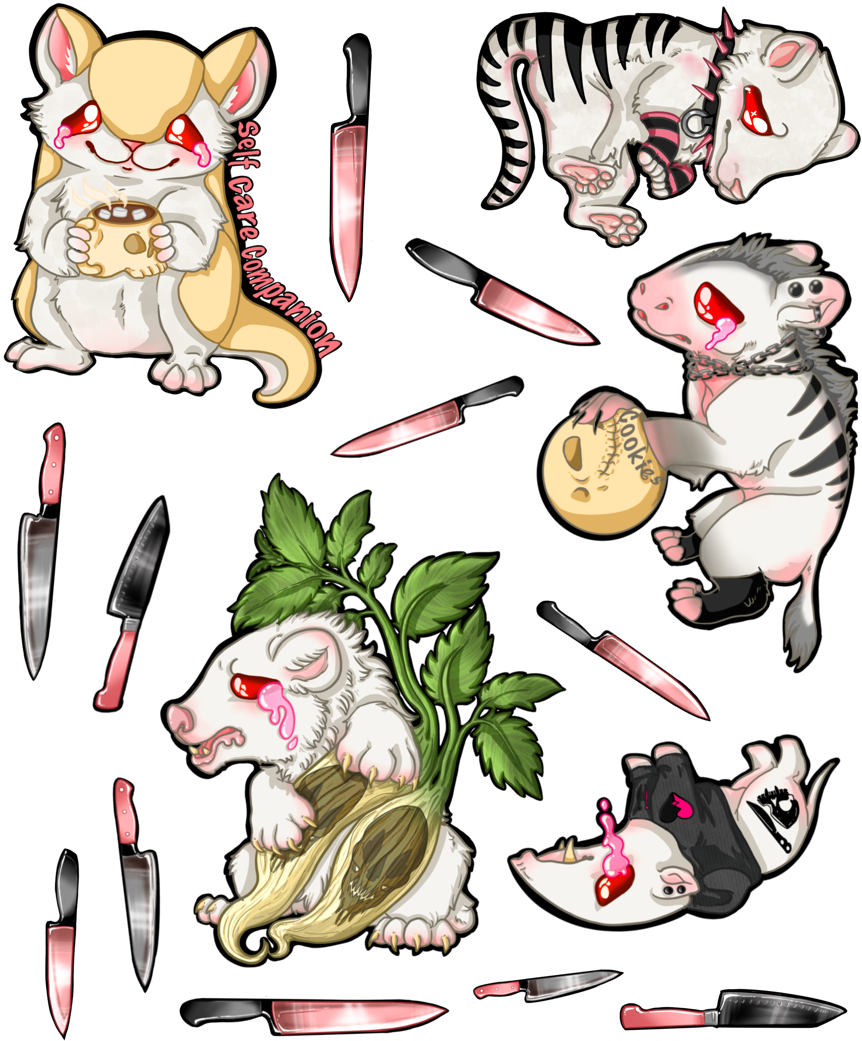 Exticnt Sticker Extinct Mammals sticker sheet Thylacine – Perished Plushies