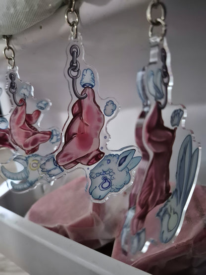Butcher Shop Keychain Cute Meats Ghost