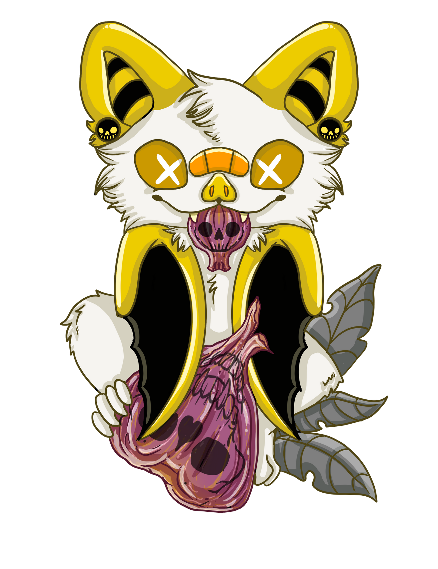 Yuzu Honduran White bat with fig Sticker